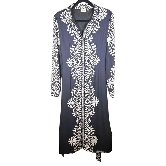 Elie Tahari M/M Womens Long Sleeve Black & White Dress - Picture 3 of 11